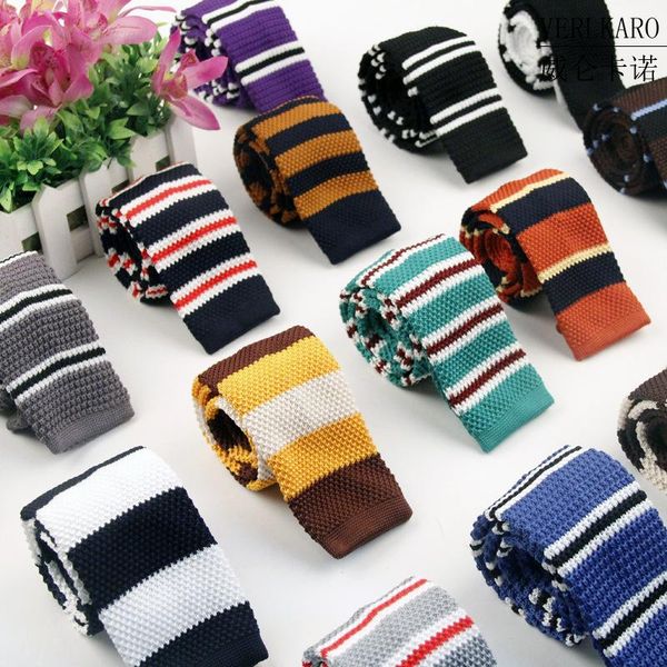 

men knitting neck ties knots tie men's casual solid kintted polyester silk narrow design flat-end necktie neckties 5.5cmx145cm, Blue;purple