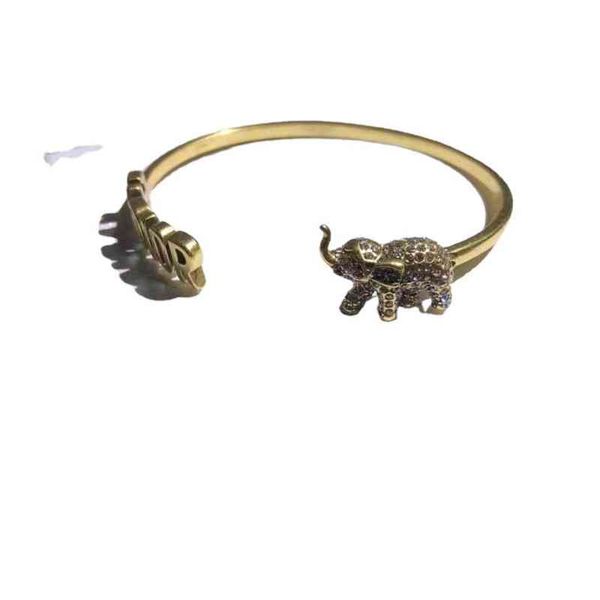 

elephant open bracelet women's fashion simple bracelet jewelry independent packaging, Black