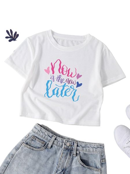 

heart & slogan graphic tee q6rc#, White