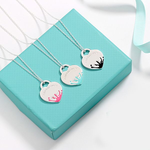 

luxurys brand designer love heart necklaces womens 925 silver pendant necklace designer jewelry elegant neck gift for girlfriend woman class