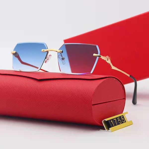 

new buffalo horn sunglasses fashion sports men's women's rimless rectangular bamboo wood glasses glasses box15, White;black