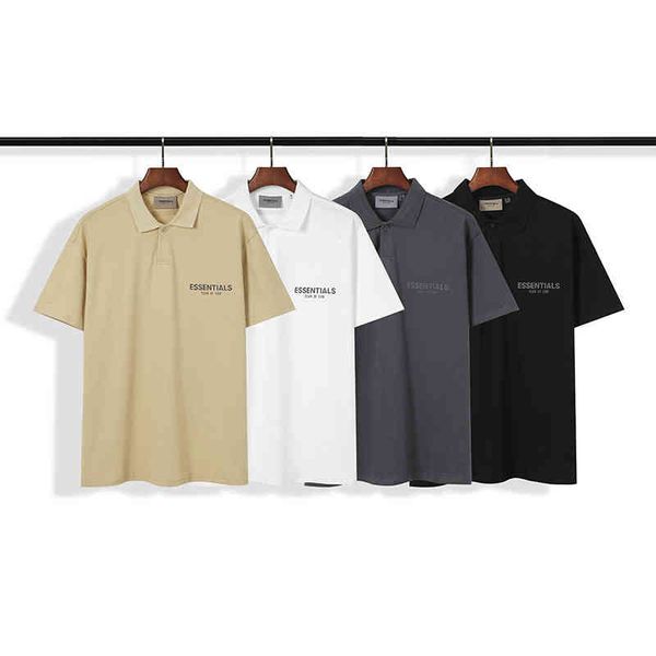 

men's t-shirts casual fog multi thread reflective letter lapel short sleeve t-shirt axnp, White;black