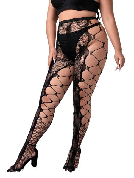 

plus cut out tights without liner i3vm#, Black;white