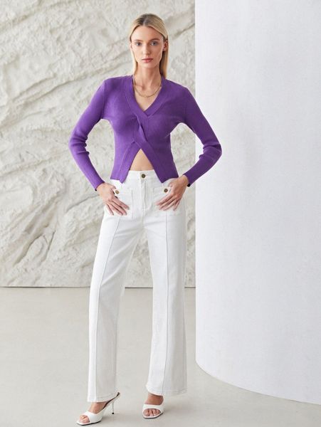 

motf premium cotton twist sweater n3pm#, White;black