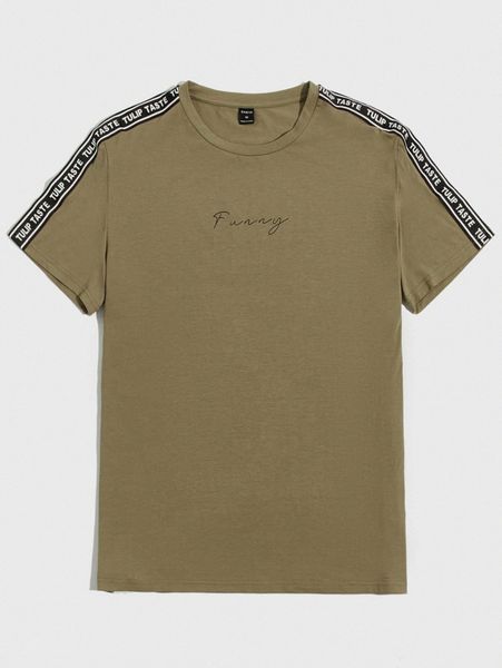 

men contrast letter tape tee o8ff#, White;black