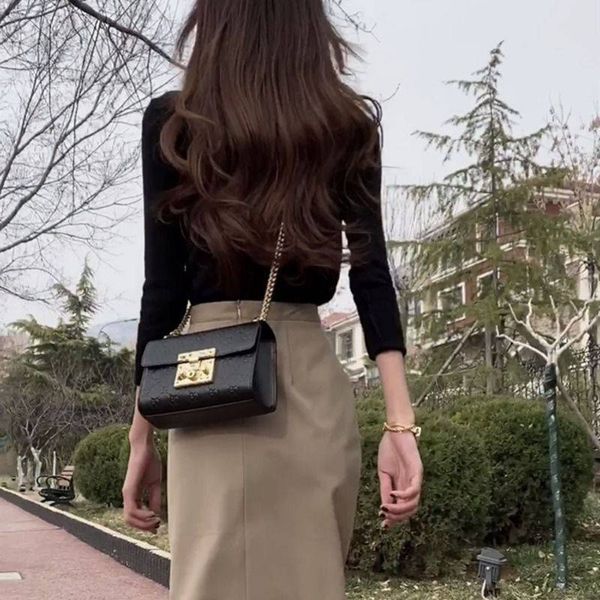 

designer bags hip wrap skirt dress new style in spring and summer women's word medium length high waist slim one-step