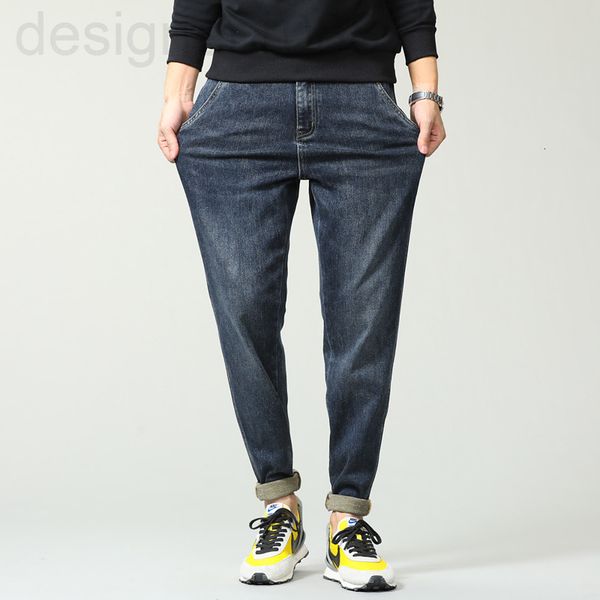 

men's jeans designer american fashion brand used casual jeans men's loose harlan leggings are versatile spring slim straight pants, Blue