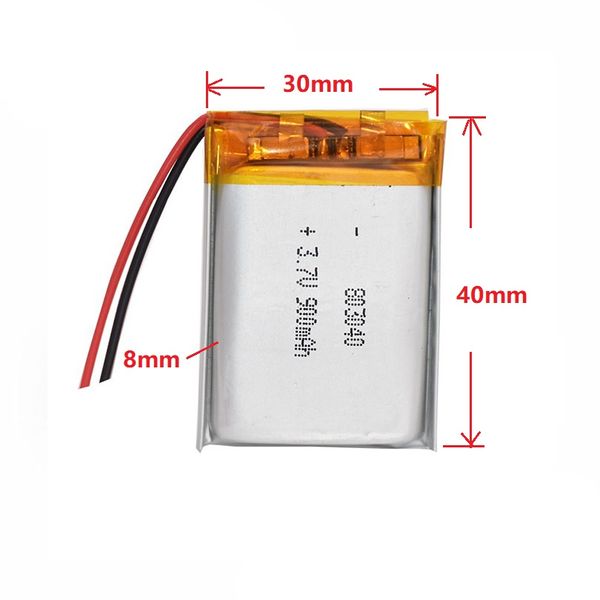 803040 Capacidade real 900mAh Baterias de lítio 3,7V Bateria de polímero Li com a placa de proteção para Toys MP5 Speaker Power Bank