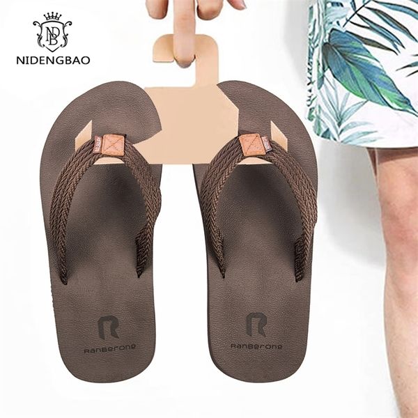 

size 4050 brand flip flops men summer comfortable cool casual shoes man nonslip beach sandals quickdrying men slipper pantufa 201023, Black