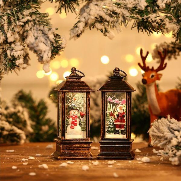 Decorazioni natalizie Luci Eco-friendly Cartoon Design Plastica Incandescente Natale Babbo Natale Ornamento per decorazioni domesticheNatale