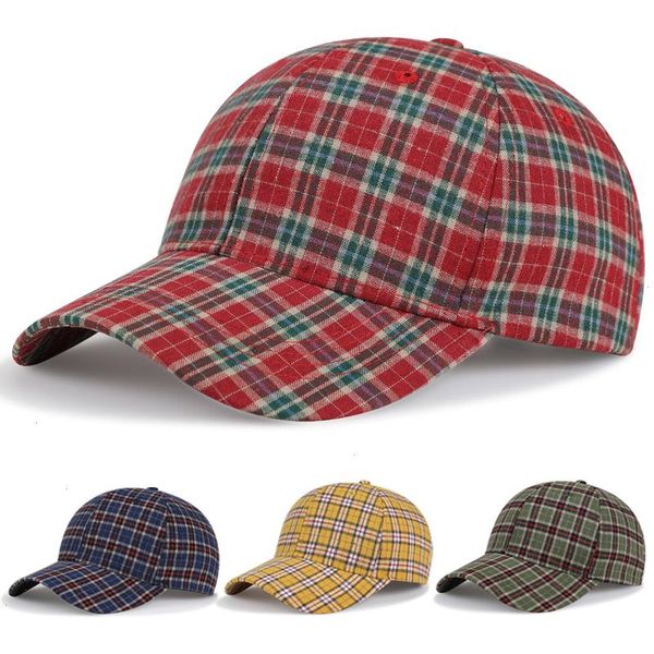 

red plaid ladies hats european and american style fashion wild mens caps outdoor sports street hip-hop hat, Blue;gray