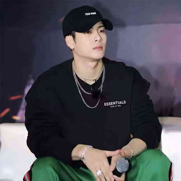 

spring 2022 wang same fog color s loose neck sweater 2022 trendy fashion design men's and women's sweaters, Black