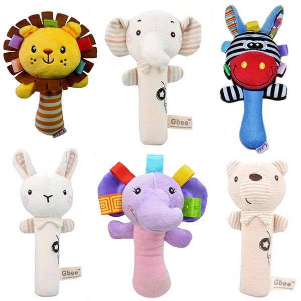 Giochi per bambini Plush Rattle Toys per bambini Normi di animali da cartone animato Polcate giocattoli per bambini Gribi Bell Toys 0 12 mesi 220531