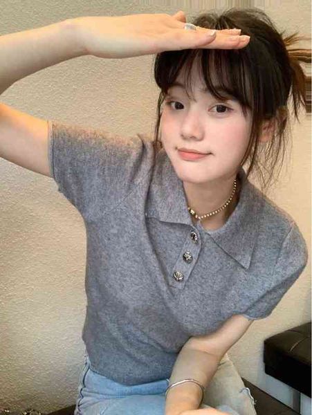 

factory online export designer brand short sleeves 2022 classic cross knit sleeve women's t-shirt, White