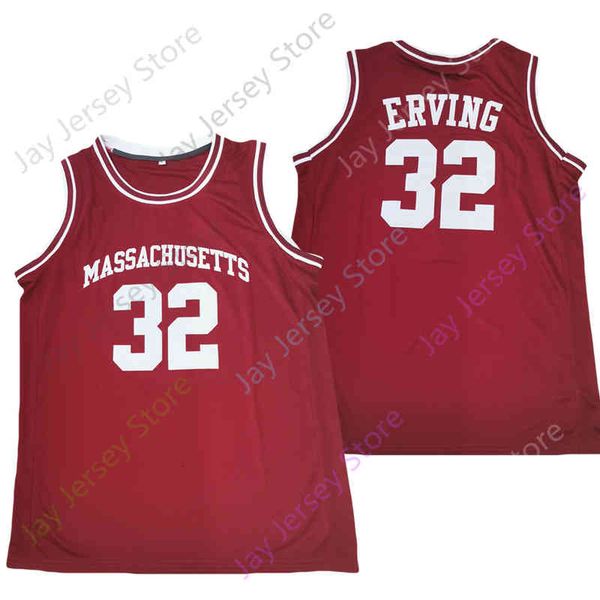 

umass minutemen basketball jersey ncaa college erving red size s-3xl all stitched youth men, Black