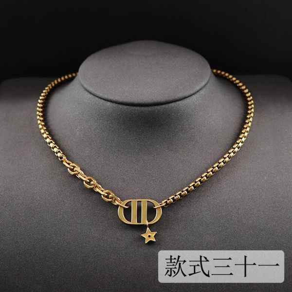 

new designed fashion alphabet pendants with diamonds crystal pearl letters chain women necklace celebrity female designer jewelry zn0d356, Silver