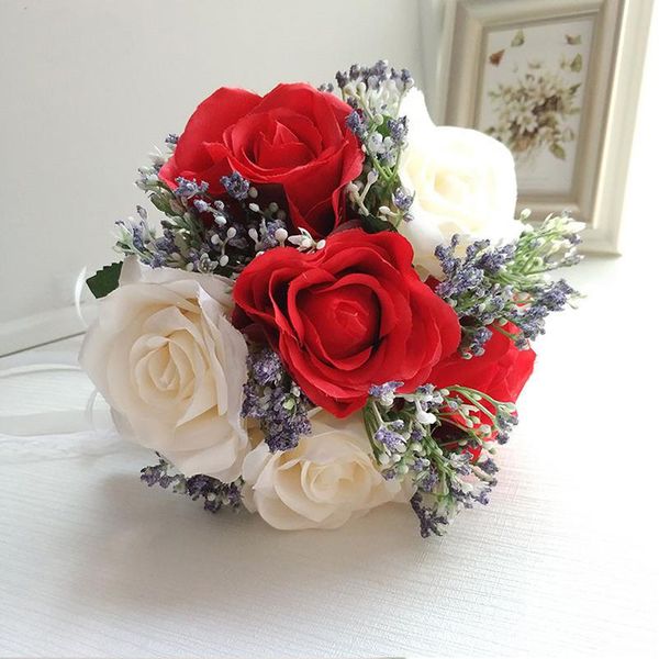 

wedding bouquet wedding flowers bridal bouquets holder artificial flower bridal bouquets silk rose pink wedding decor