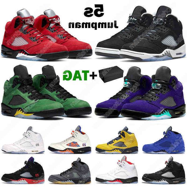 

fashion 5s basketball shoes men 5 oreo raging red stealth 2.0 alternate grape the anthracite metallic white cement mens sports sneakers, Black