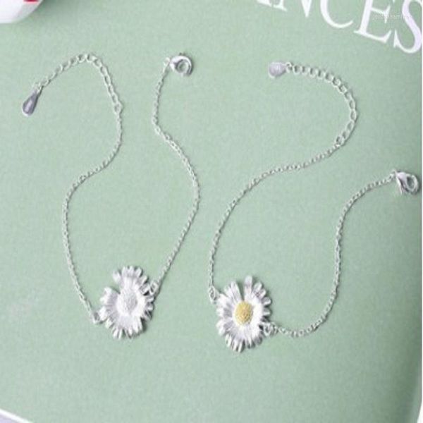Chegada moda de pulseiras coreanas da moda Filigree Sunflower Shape para damas e meninas Cadeia de links