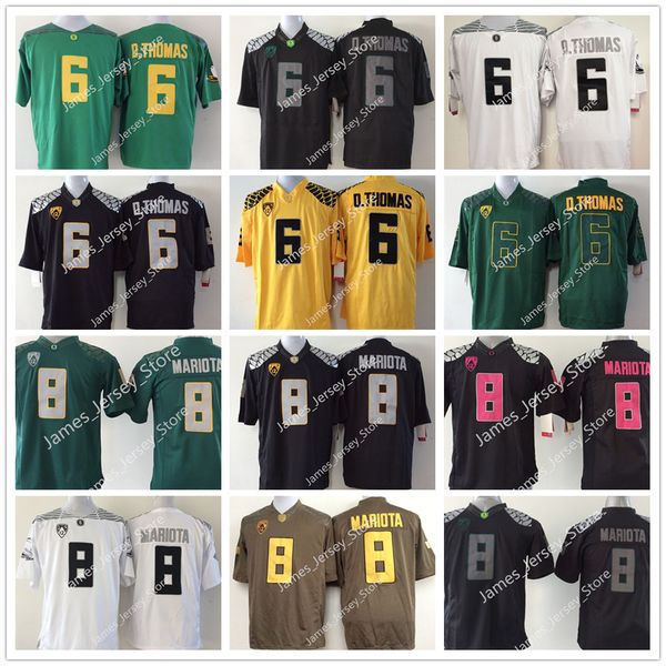 6 DeAnthony Thomas Jersey Men's Oregon Ducks # 8 Marcus Mariota Jerseys Green Limited Stitched College Football 2022 NCAA Jersey с вышивкой