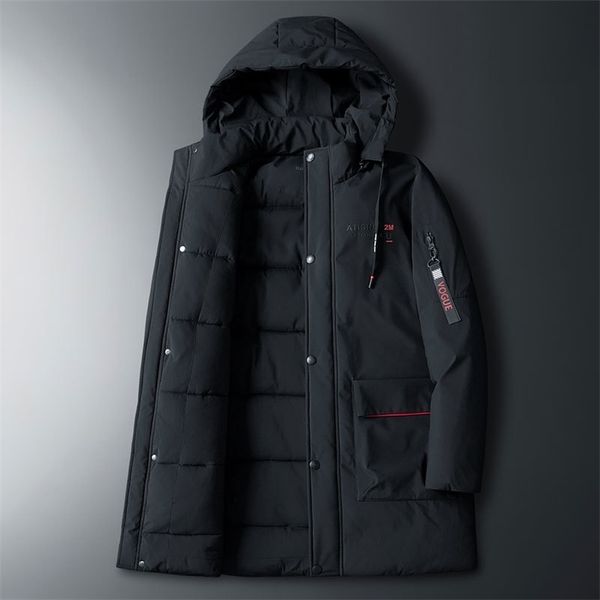 

4xl 5xl 6xl 7xl 8xl large size winter brand clothing thick warm men's business casual long hooded parka jacket 201204, Black