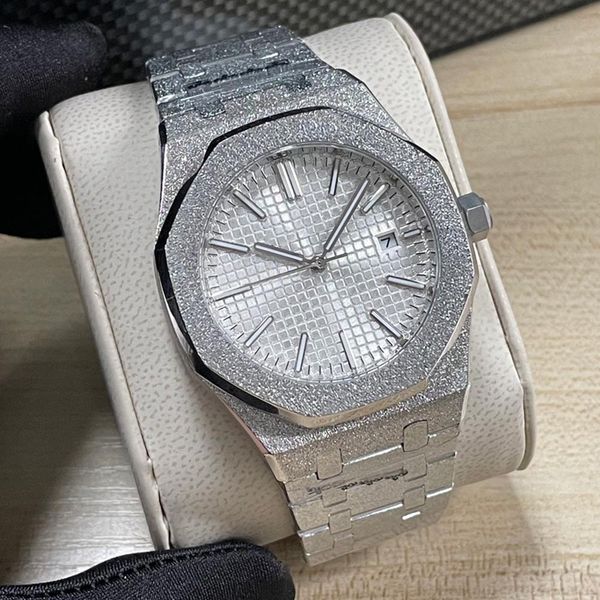 

shiny mens watch automatic mechanical designer watches 41mm sapphire luminous business wristwatch montre de luxe, Slivery;brown