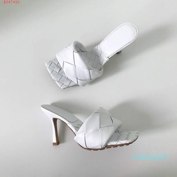 

latest real leather slippers women shoes square sole mules open-to bottegas''venetas wco, Black