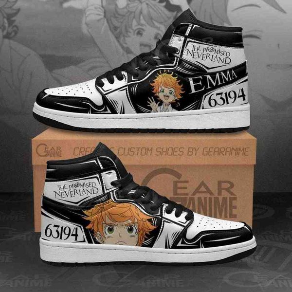 

emma the promised neverland sneakers custom anime shoes, Black