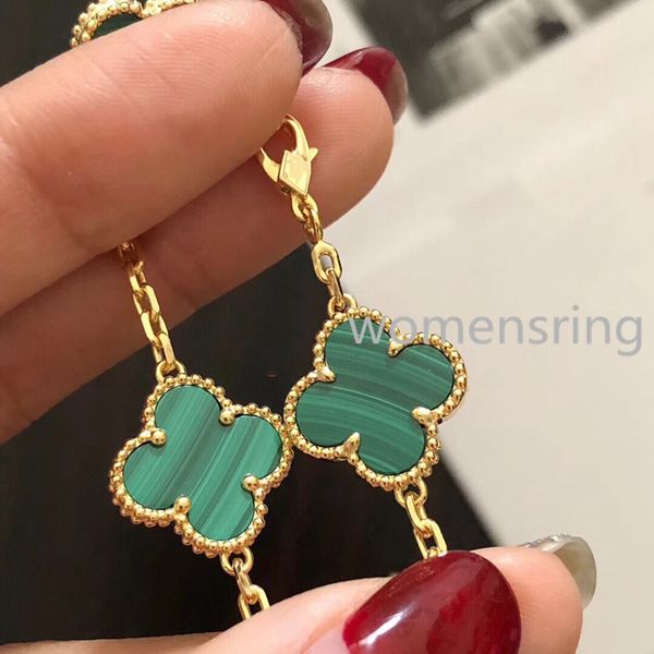 

est four-leaf clover ten-flower chains necklace pure handmade craftsmanship to create electroplating 18k gold craftsmanship ladies fashion n, Silver