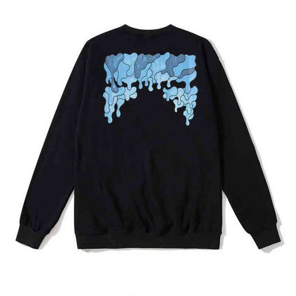 

classic luxury mens sweatshirts offss designer fashion loose hoodies pullover hip hop oil paint back arrow x men women hooded casual, Black
