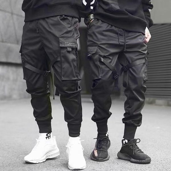 Harajuku Mode Bänder Harem Jogger Herren Cargo Hosen Streetwear Casual Taschen Track Hosen Männliche Hip Hop Hosen 220713