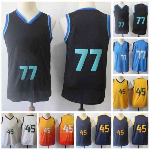 

youth kids 77 doncic jersey 45 mitchell city stitched size s, Black;red