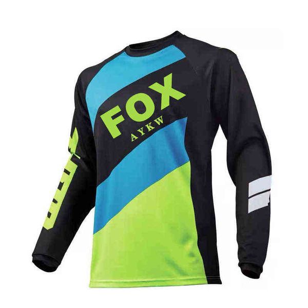 

downhill bike jersey fox mtb shirt long sleeve cycling bicycle men 2021 vtt motocross camisetas offroad dh, White