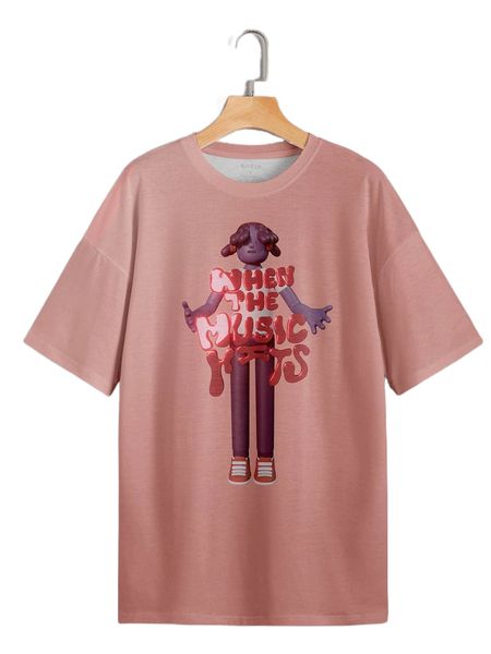 

x nastasia graham letter & figure graphic drop shoulder tee 09rn#, White