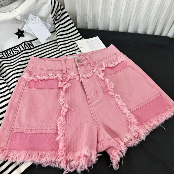 

women's shorts designer correct version 22 summer pink small fragrance beard raw, White;black