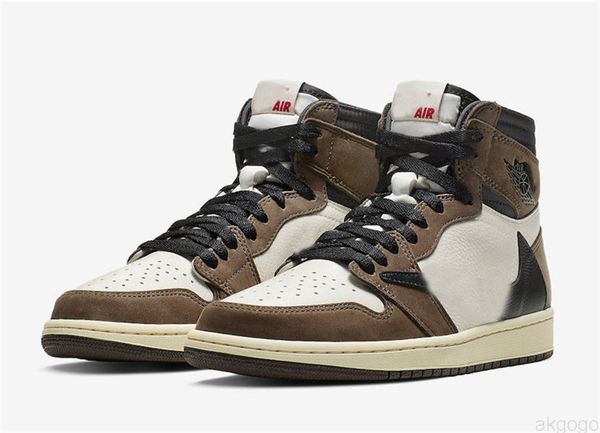 

new release travis scotts x 1s high og ts sp 1 mens low shoes sail dark mocha university basketball sneakers cd4487-100 us7-13