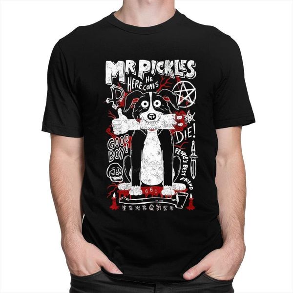 T-shirt da uomo Divertente Mr Pickles Top T Shirt Uomo Festa della mamma Tv Adult Adultswim Mature Dog Evil Satan T-Shirt T-shirt slim fit in puro cotone