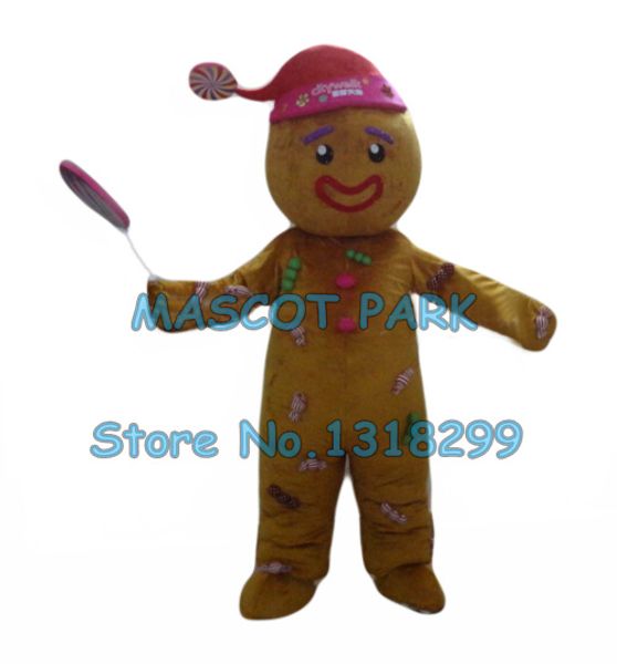 Mascote boneca traje de gingersnap mascote traje fábrica atacado nova venda Natal gingerbread homem gingerna anime cosply trajes carnaval