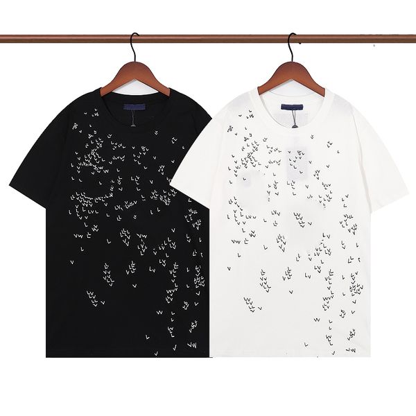 

fashion street t shirt white black printing clothing spray letter short sleeve spring summer men women latest drifting snowflake letter t sh