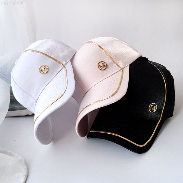

fashion butterfly rhinestone baseball cap women summer silk satin visor sun hat leisure adjustable lady snapback caps y220716, Blue;gray