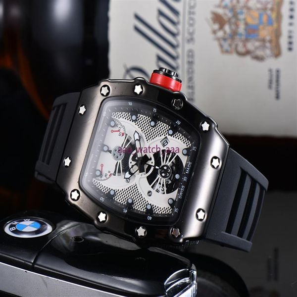 

2020 new luxury mens watch quartz chronograph swiss mens wristwatch iced out hip hop rubber strap sport men watch male302f, Slivery;brown