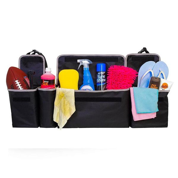 Organizzatore per auto Portaoggetti pieghevole multiuso per bagagliaio con coperchio Organizer per borse portatili Accessori per sedili