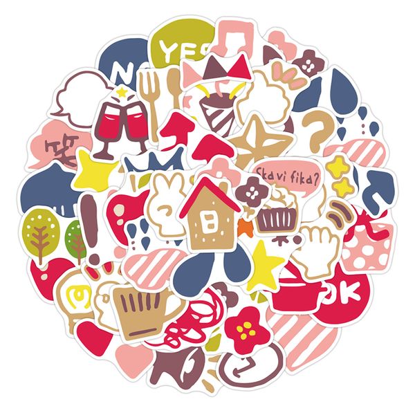 

40pcs cartoon yes/no cute stickers for toy diy skateboard lapluggage ipad cartoon decal sticker wholesale
