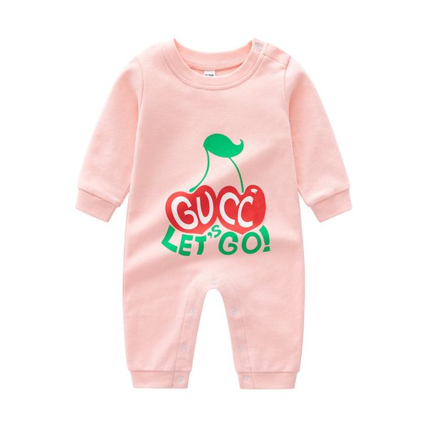 Neugeborenes Kind Baby Jungen Mädchen Kleidung Frühling Print Strampler Niedlicher süßer Baumwolloverall Langarm Herbst Herbst 0-24M Designerkleidung