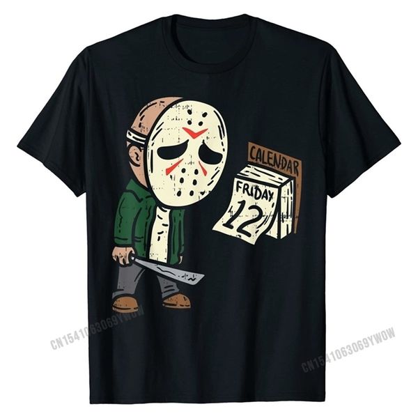 Freitag der 12. Lustiges Halloween-Horrorfilm-Humor-T-Shirt Männer Fitness Enge Tops Shirt Baumwolle T-Shirts Geburtstag 220325