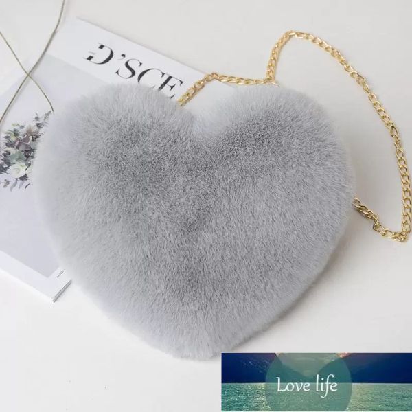 

the new heart bag women's portable plush cute fashion heart bag, Black;red