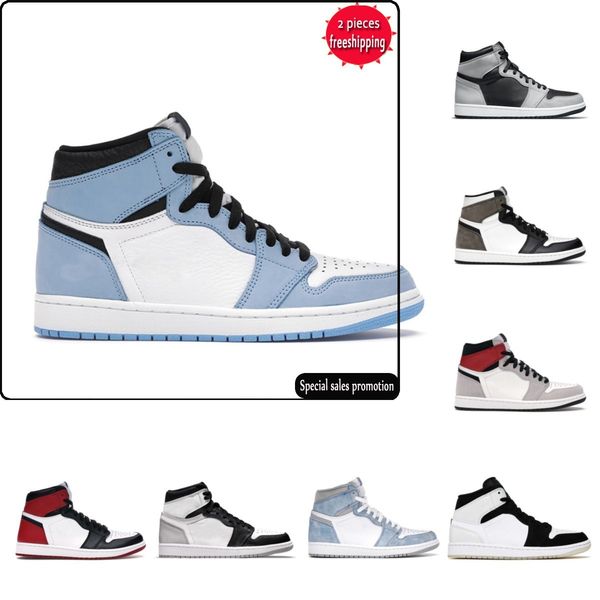 

new 1 1s high basketball shoes mens women stage haze smoke grey bred patent atmosphere hyper royal banned dark mocha shadow 2.0 heritage, Black