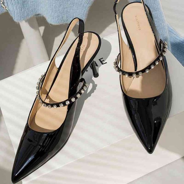

sandals women's thin high heel shoe women's open shoes with s, Black
