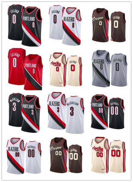 

2022 clyde 22 drexler carmelo 00 anthony basketball jersey mens damian 0 lillard cj 3 mccollum color white, Black;red