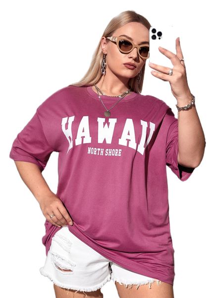 

plus letter graphic drop shoulder tee g43d#, Black